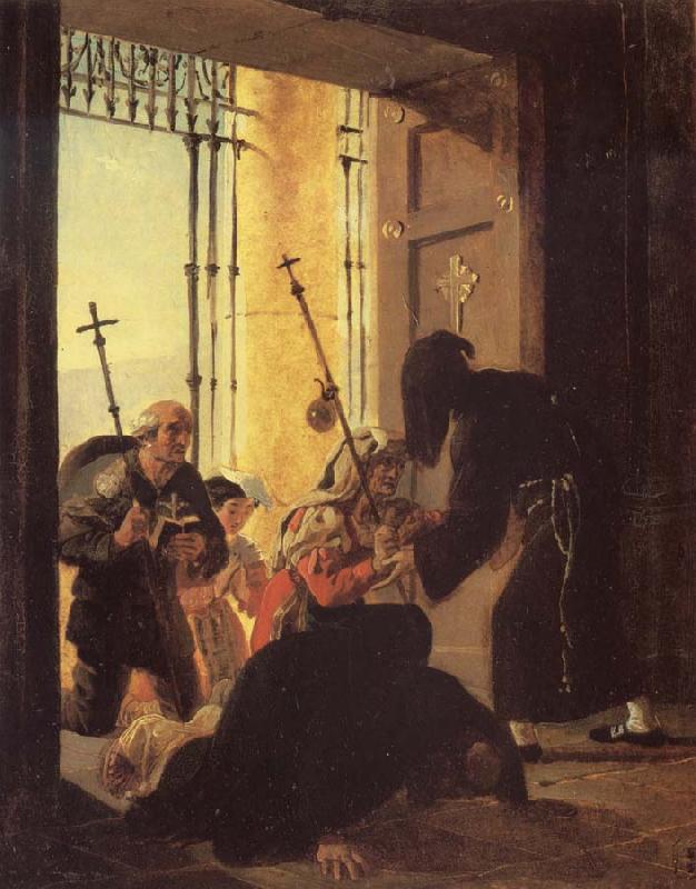 Karl Briullov Pilgrims in the Doorway of a Church